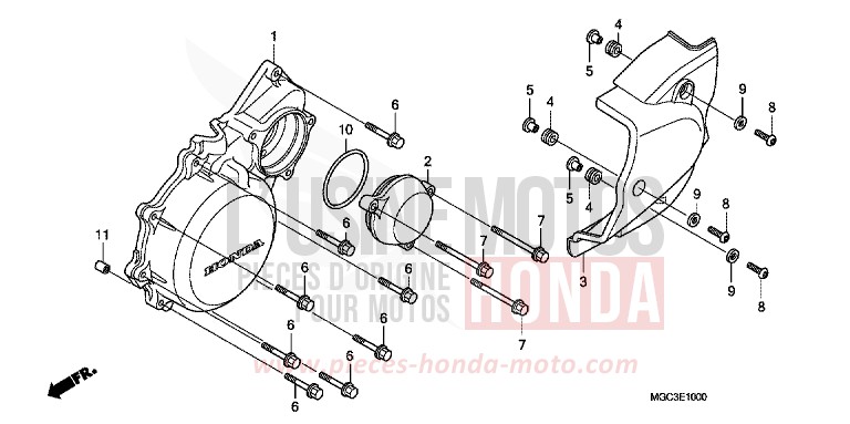 LEFT CRANKCASE COVER for CB1100 ABS PEARL MILKEY WHITE (NH162) from 2013